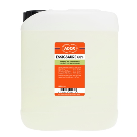 ADOX ACIDE ACETIQUE 60% - 5L (BAIN D\'ARRET LIQUIDE)