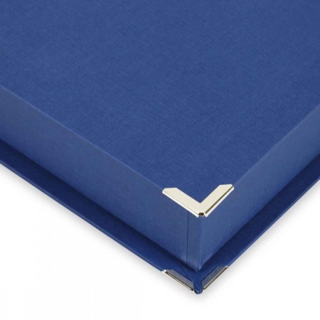 Boite d\'archive Luxe Toilé bleu 21x29.7 / 24x30 - Epaisseur 6 cm