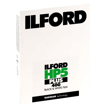 ILFORD HP5 PLUS 4\ x5\ - Boîte de 25 plans films